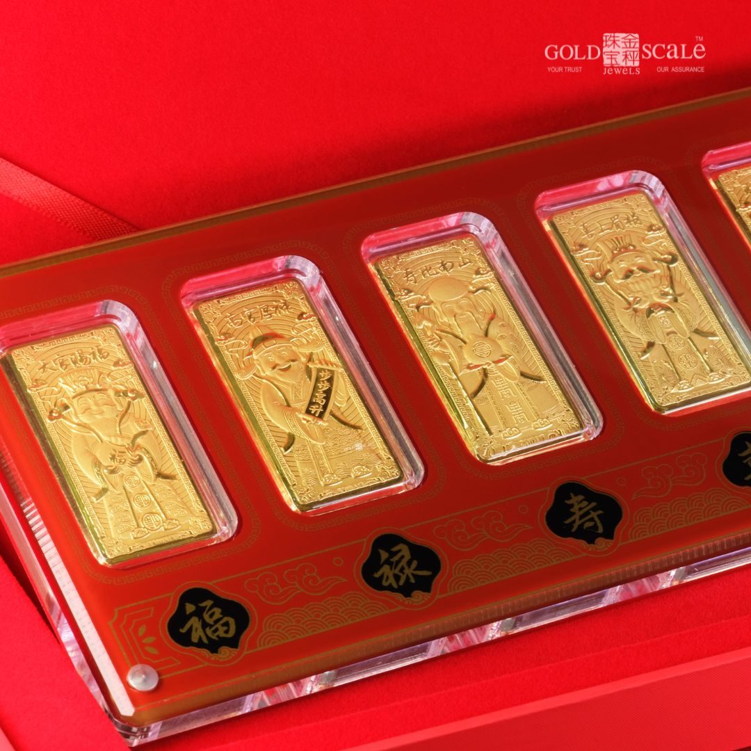 ZOR152-999 Gold 1g 五路财神 金条摆件 Ornament with Gift Box-3