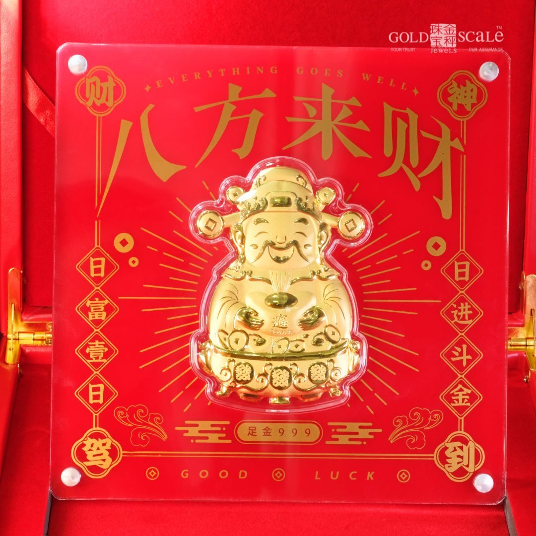 ZOR153-999 Gold 1g 八方来财摆件 Ornament with Gift Box-1