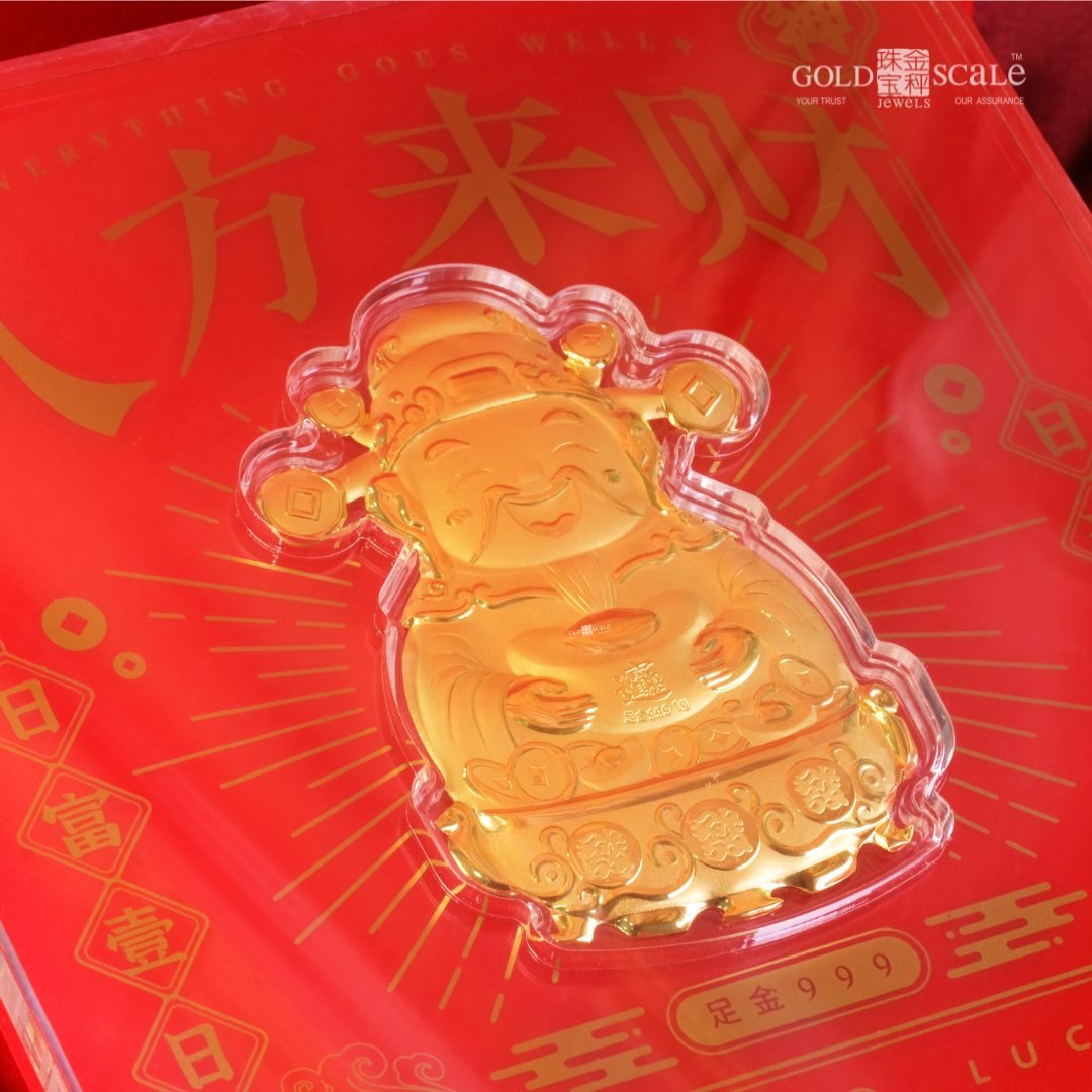 ZOR153-999 Gold 1g 八方来财摆件 Ornament with Gift Box-2